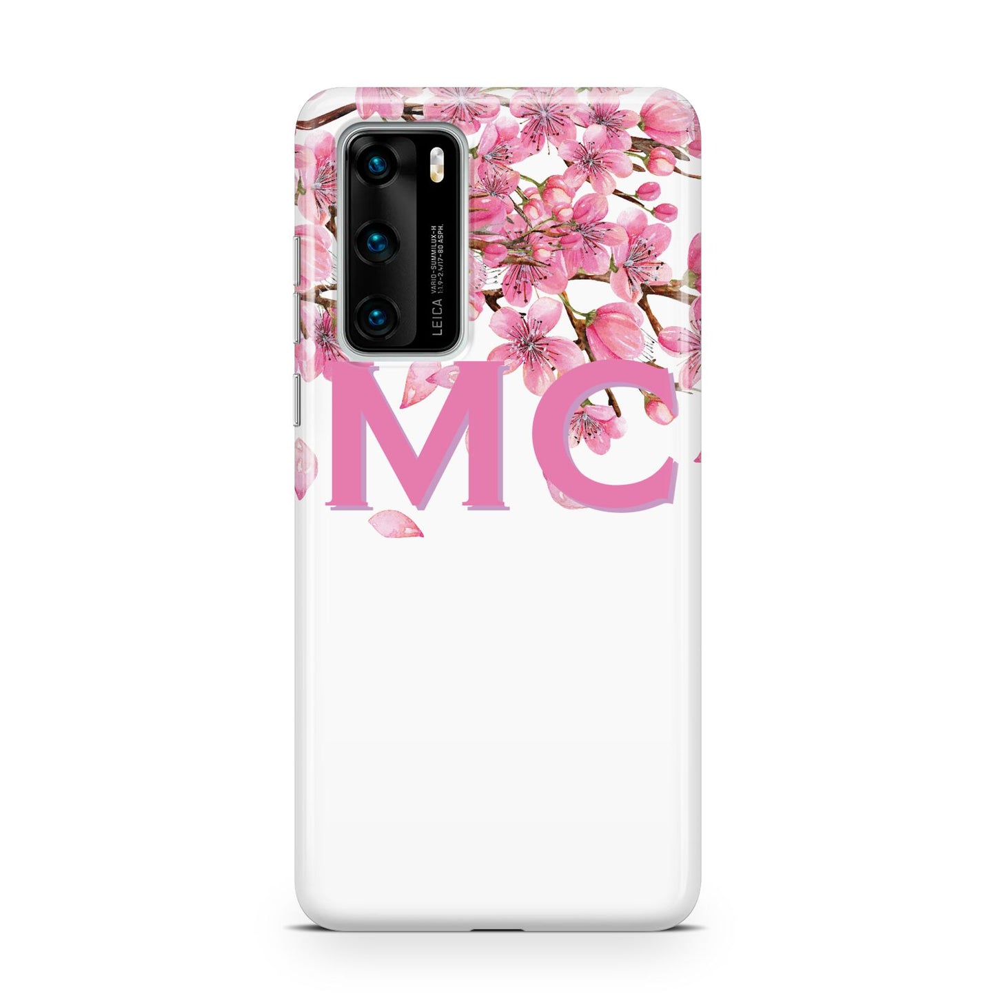 Personalised Pink White Blossom Huawei P40 Phone Case