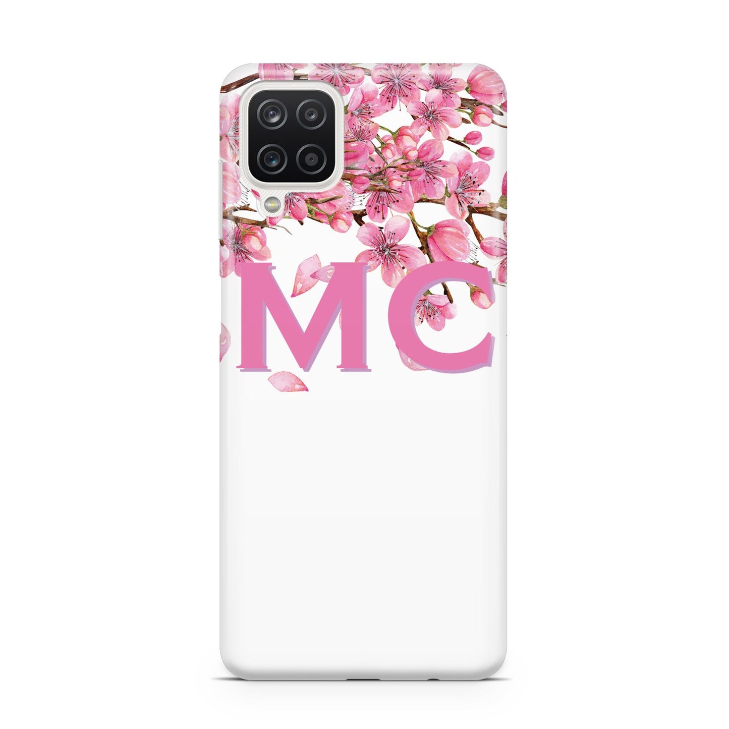 Personalised Pink White Blossom Samsung A12 Case
