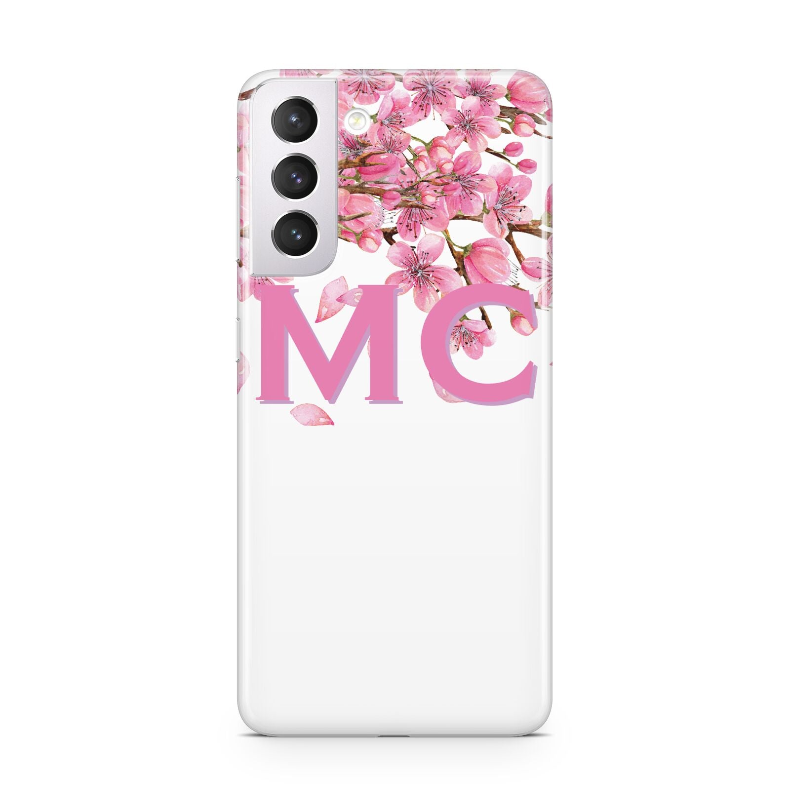Personalised Pink White Blossom Samsung S21 Case