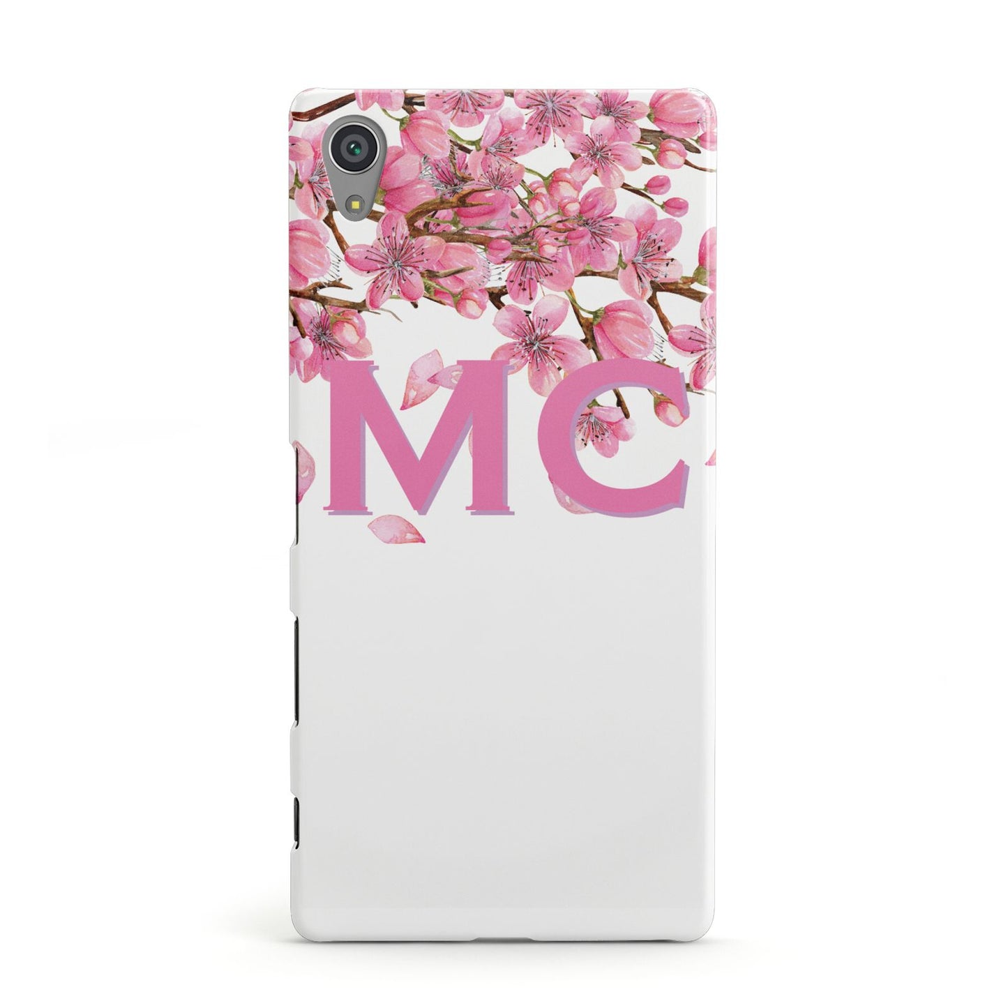 Personalised Pink White Blossom Sony Xperia Case