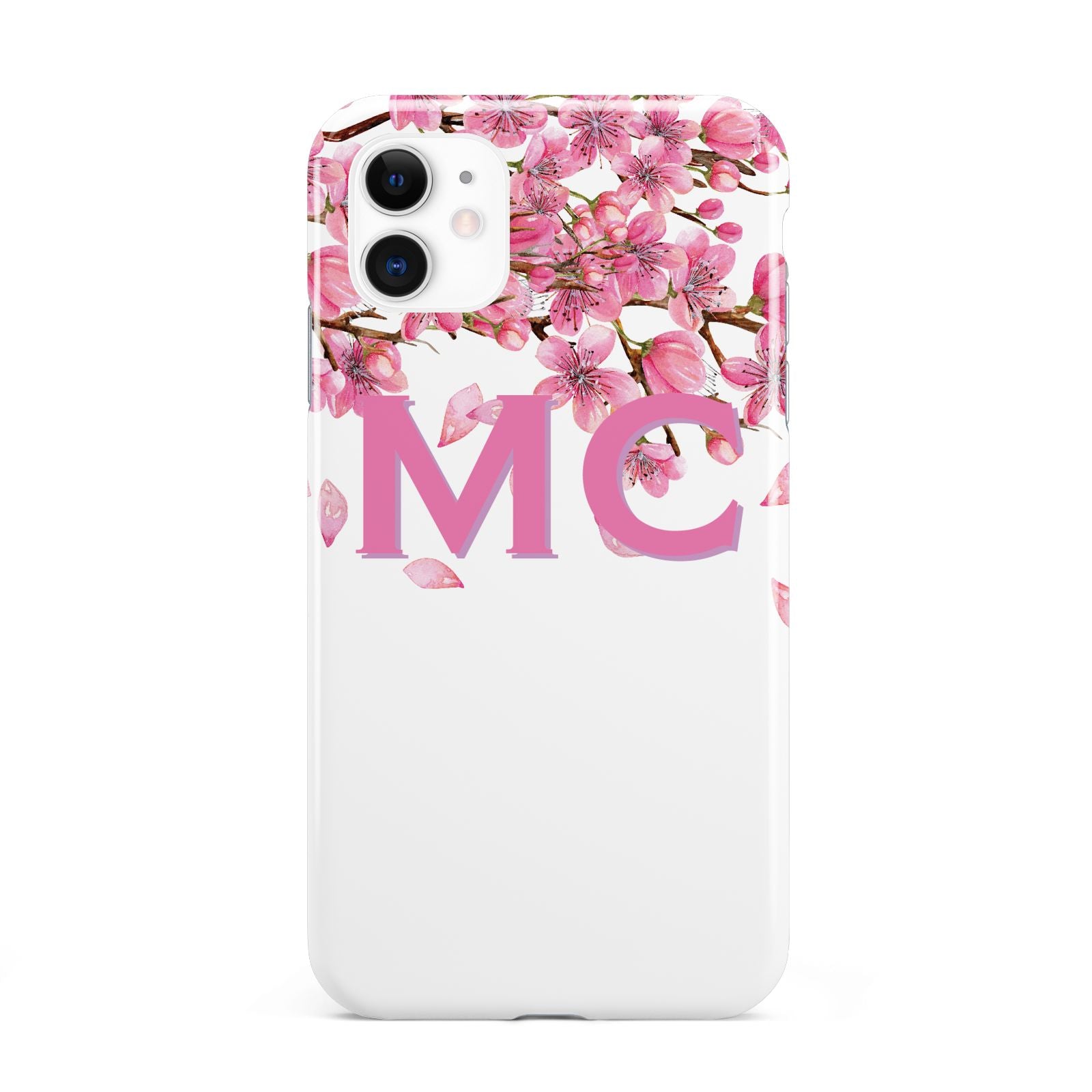 Personalised Pink White Blossom iPhone 11 3D Tough Case