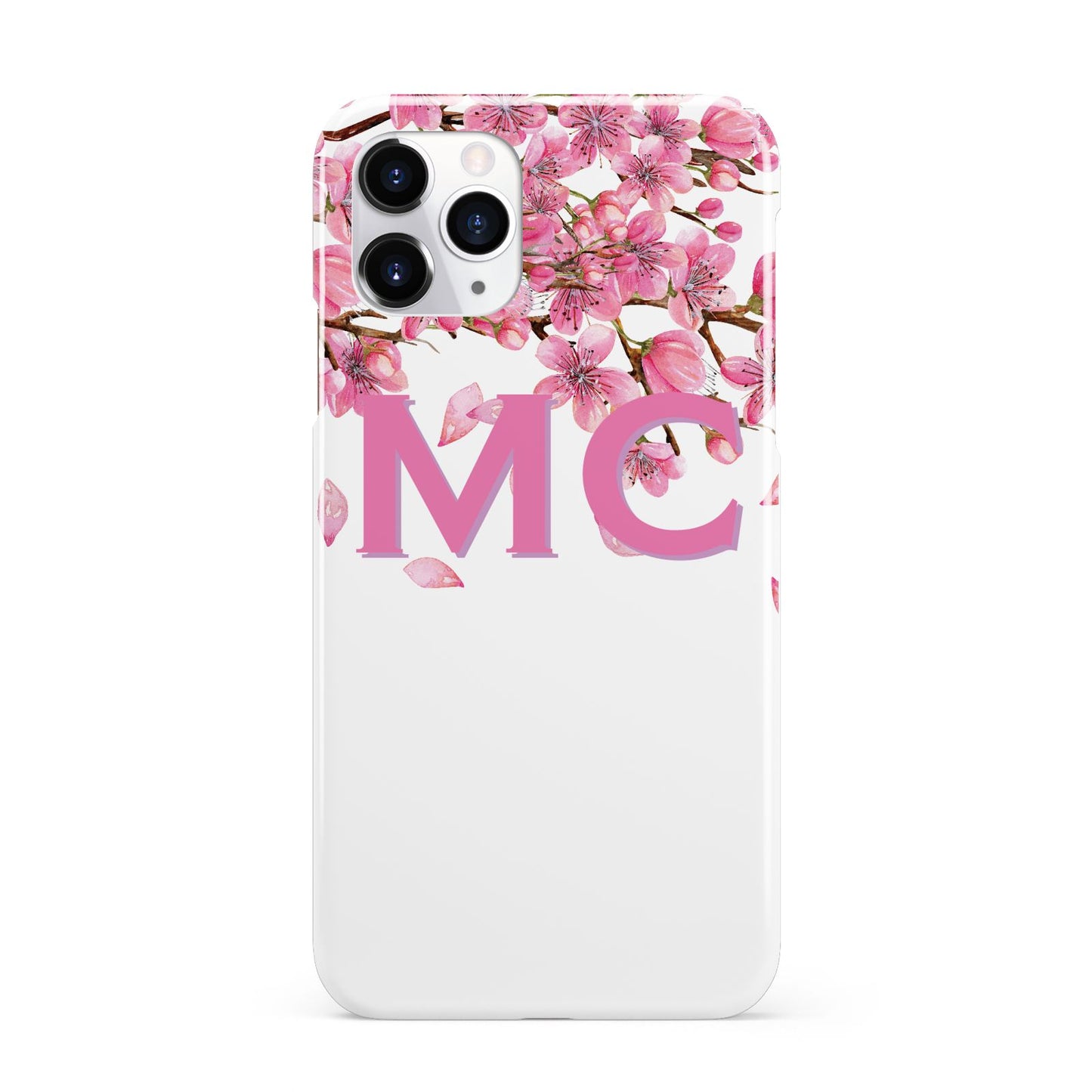 Personalised Pink White Blossom iPhone 11 Pro 3D Snap Case