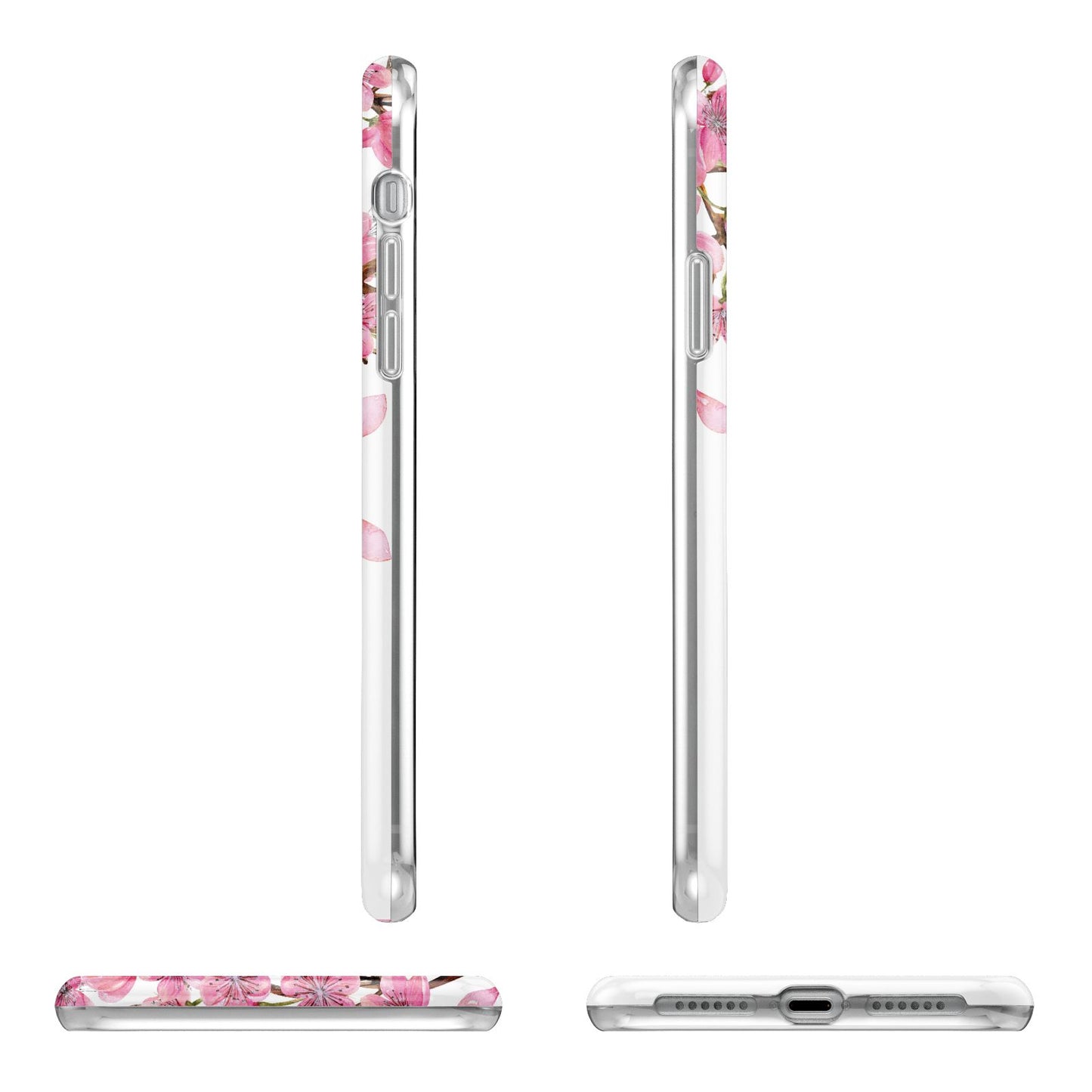 Personalised Pink White Blossom iPhone 11 Pro 3D Tough Case Angle Images