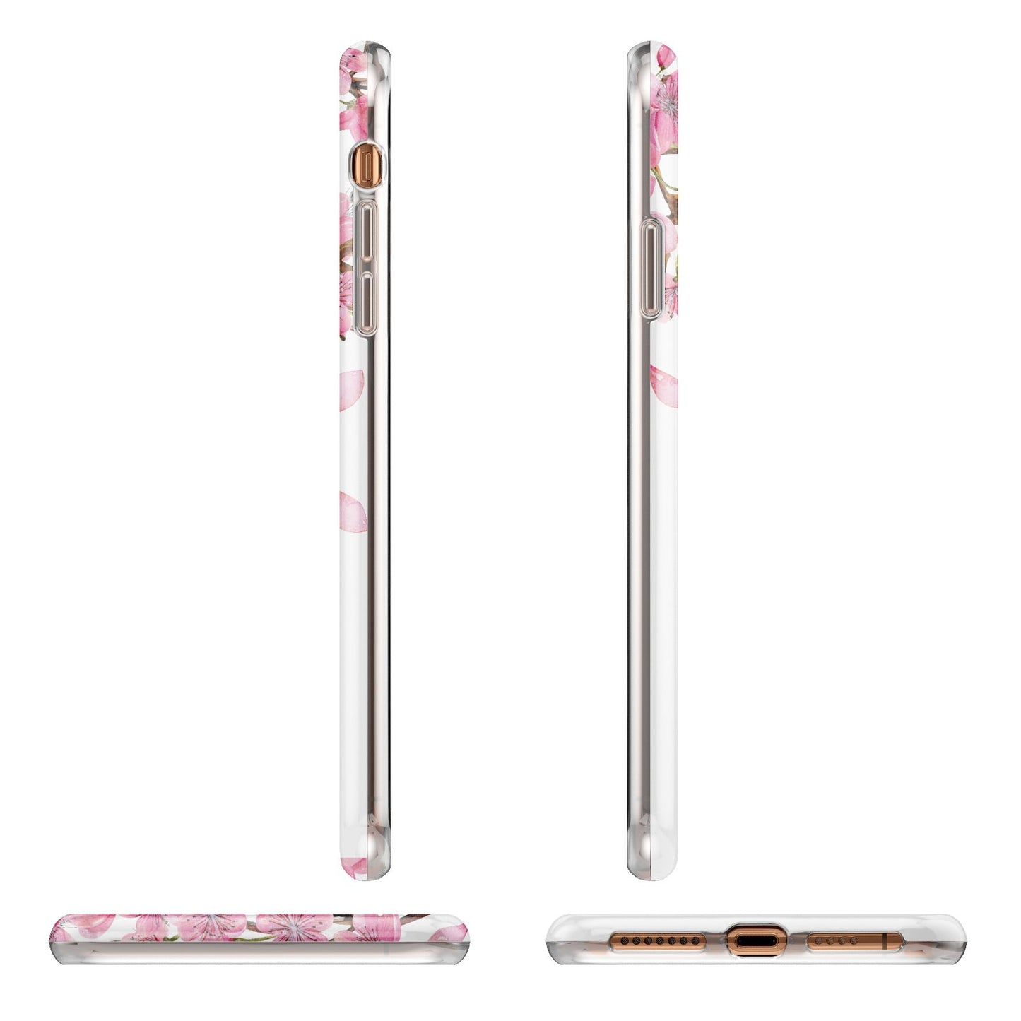 Personalised Pink White Blossom iPhone 11 Pro Max 3D Tough Case Angle Images