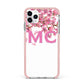 Personalised Pink White Blossom iPhone 11 Pro Max Impact Pink Edge Case
