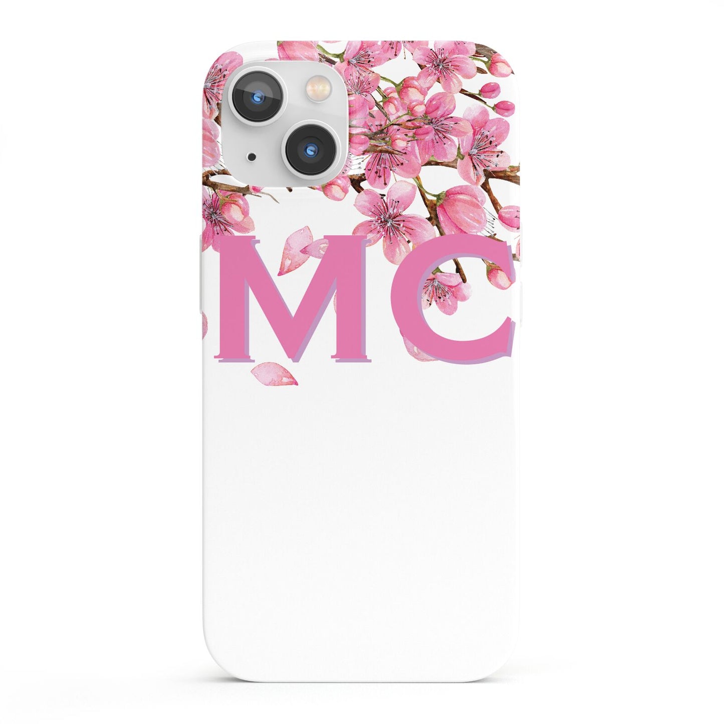 Personalised Pink White Blossom iPhone 13 Full Wrap 3D Snap Case