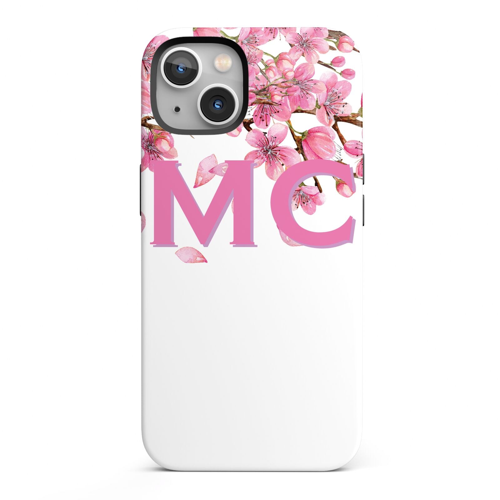 Personalised Pink White Blossom iPhone 13 Full Wrap 3D Tough Case