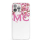 Personalised Pink White Blossom iPhone 13 Pro Max Clear Bumper Case