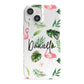 Personalised Pink White Flamingo iPhone 13 Mini Full Wrap 3D Snap Case
