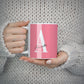 Personalised Pink White Initial 10oz Mug Alternative Image 5