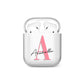 Personalised Pink White Initial AirPods Case