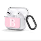 Personalised Pink White Initial AirPods Clear Case 3rd Gen Side Image