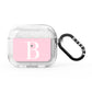 Personalised Pink White Initial AirPods Glitter Case 3rd Gen
