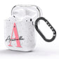 Personalised Pink White Initial AirPods Glitter Case Side Image