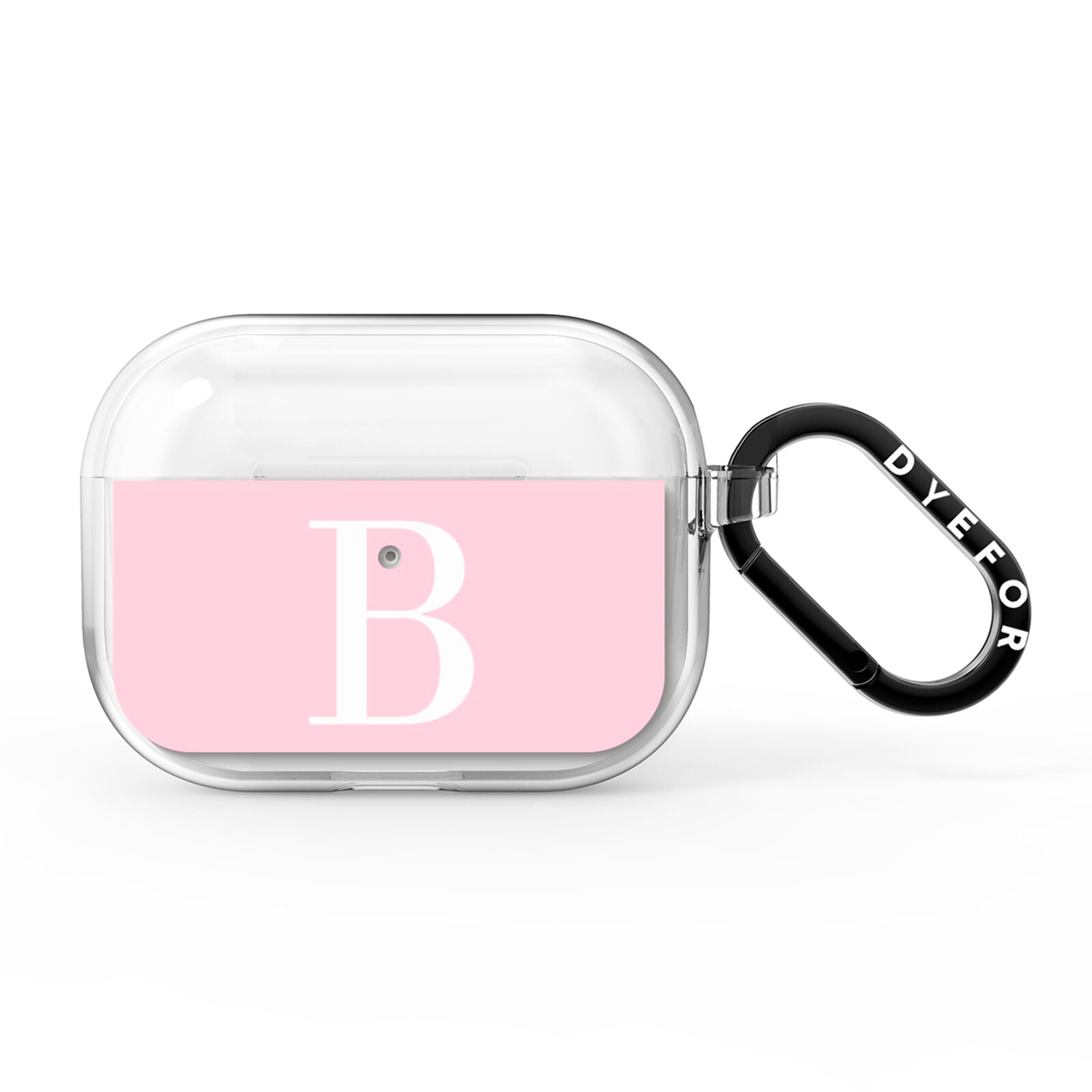 Personalised Pink White Initial AirPods Pro Clear Case