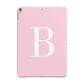 Personalised Pink White Initial Apple iPad Gold Case