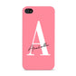 Personalised Pink White Initial Apple iPhone 4s Case