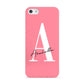 Personalised Pink White Initial Apple iPhone 5 Case