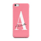 Personalised Pink White Initial Apple iPhone 5c Case