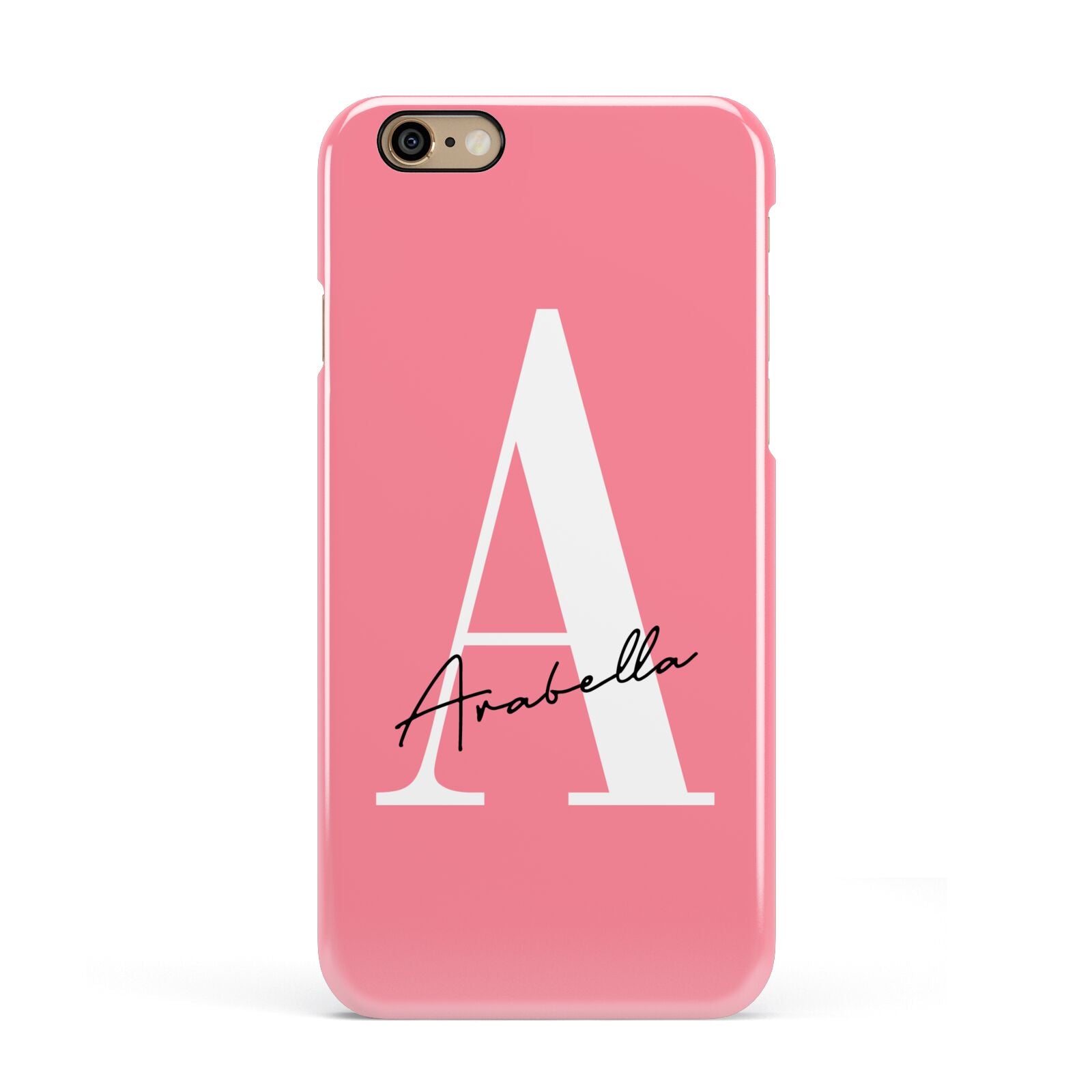Personalised Pink White Initial Apple iPhone 6 3D Snap Case