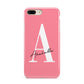 Personalised Pink White Initial Apple iPhone 7 8 Plus 3D Tough Case