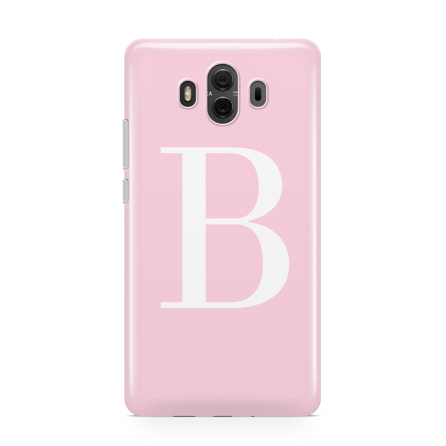 Personalised Pink White Initial Huawei Mate 10 Protective Phone Case