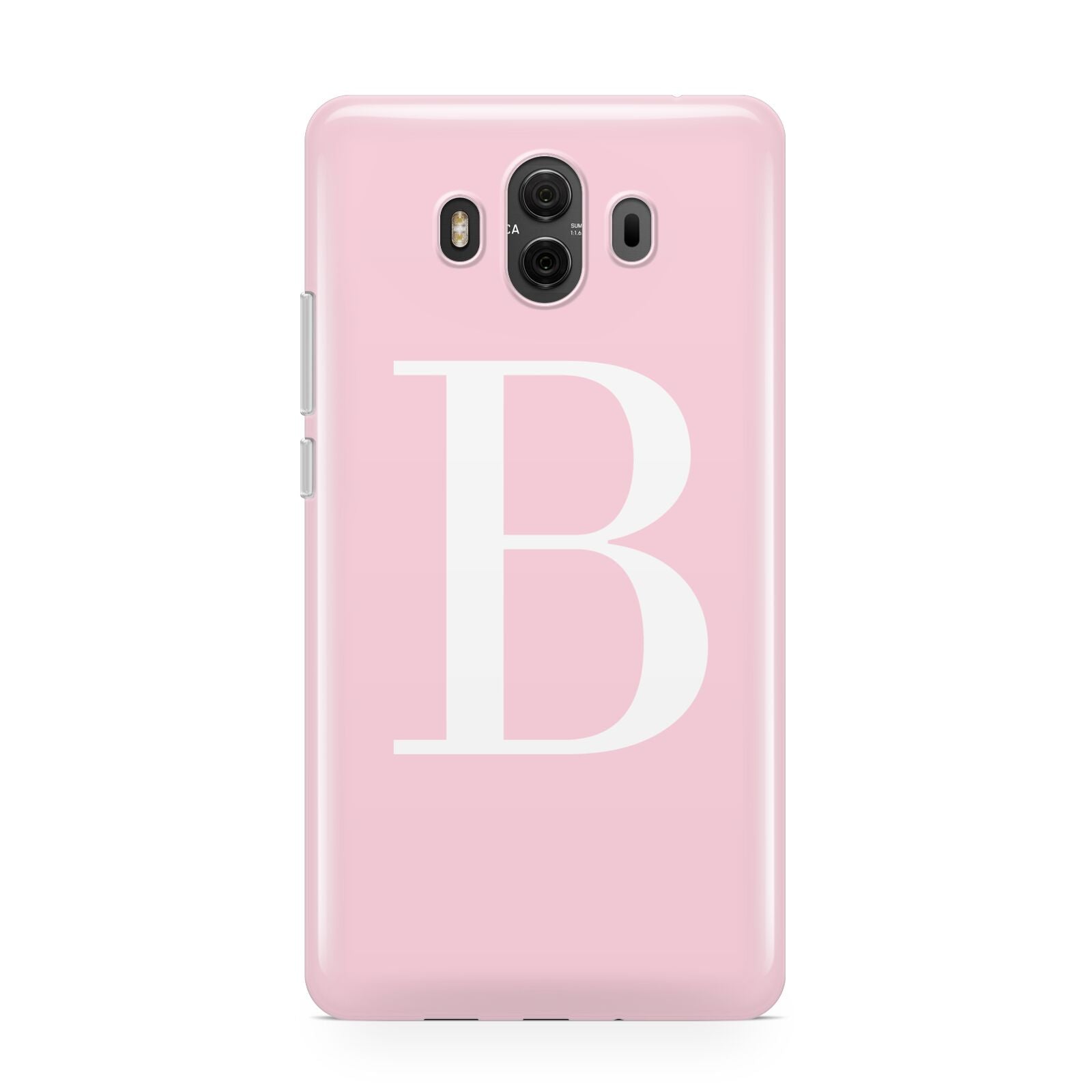 Personalised Pink White Initial Huawei Mate 10 Protective Phone Case