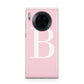 Personalised Pink White Initial Huawei Mate 30 Pro Phone Case