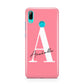 Personalised Pink White Initial Huawei P Smart 2019 Case
