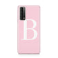 Personalised Pink White Initial Huawei P Smart 2021