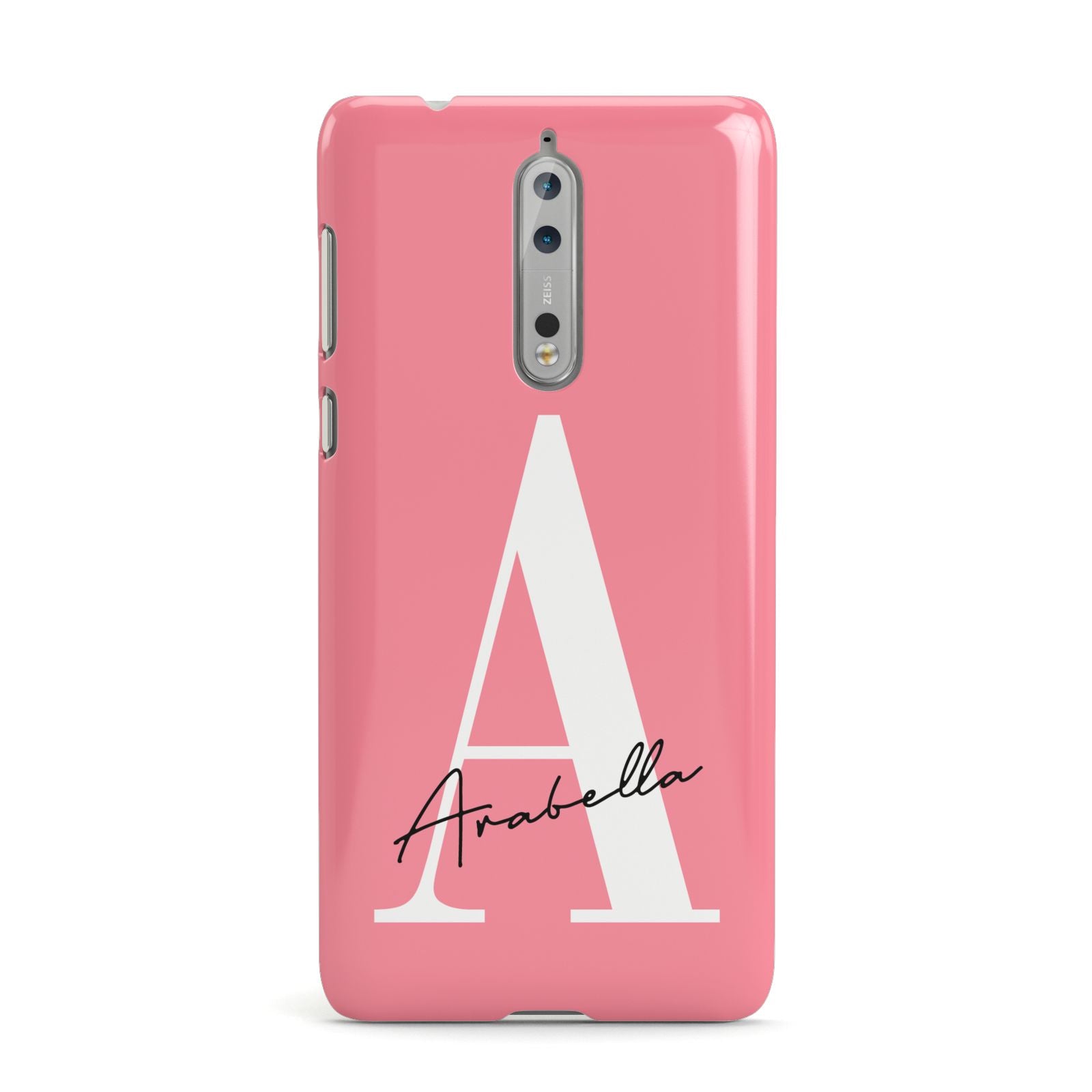 Personalised Pink White Initial Nokia Case