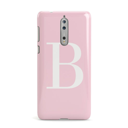 Personalised Pink White Initial Nokia Case