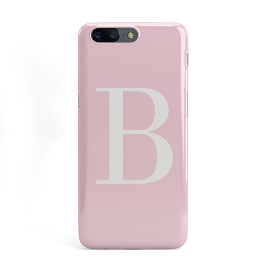 Personalised Pink White Initial OnePlus Case