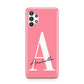 Personalised Pink White Initial Samsung A32 5G Case