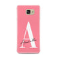 Personalised Pink White Initial Samsung Galaxy A7 2016 Case on gold phone
