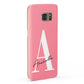 Personalised Pink White Initial Samsung Galaxy Case Fourty Five Degrees