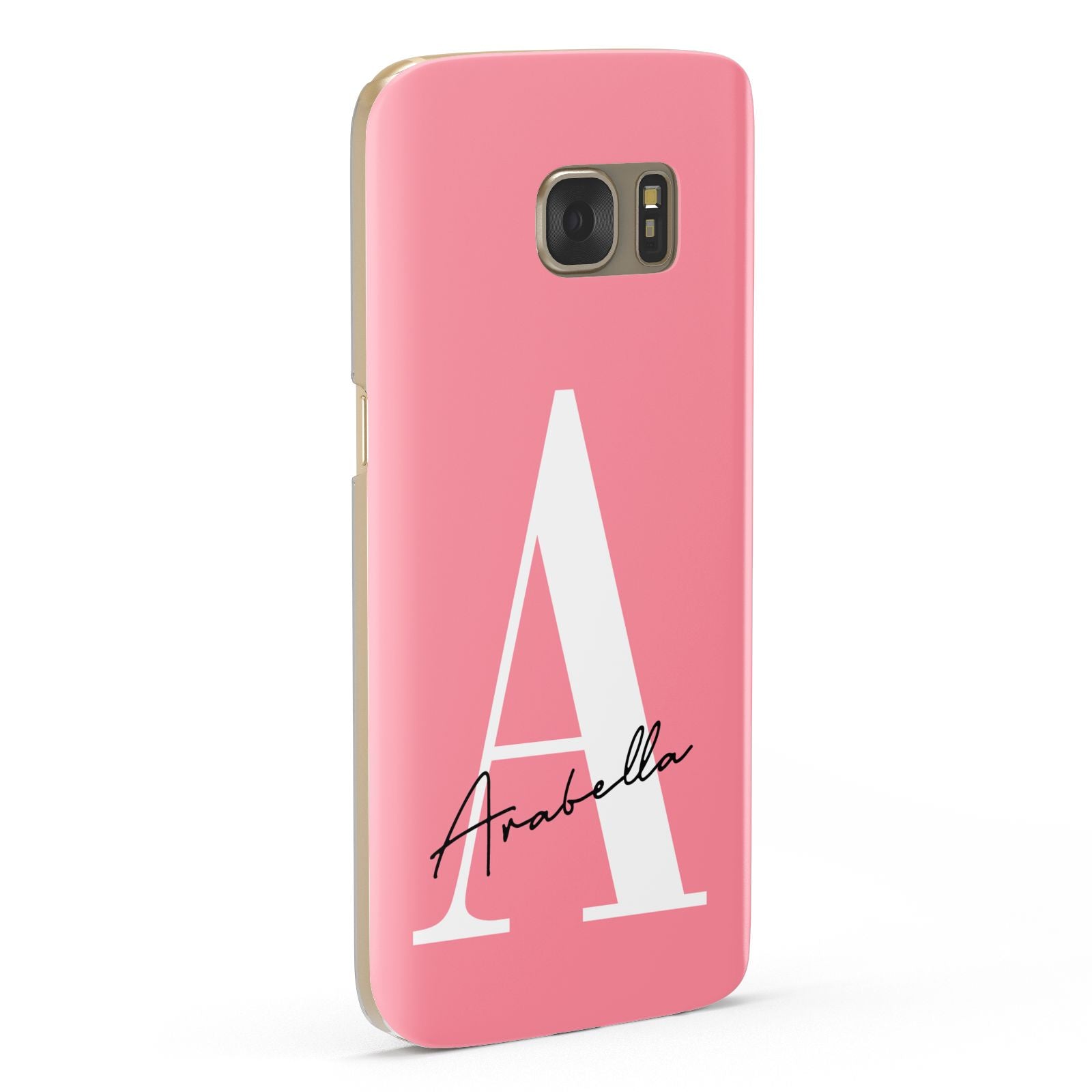 Personalised Pink White Initial Samsung Galaxy Case Fourty Five Degrees