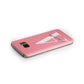 Personalised Pink White Initial Samsung Galaxy Case Side Close Up