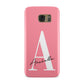 Personalised Pink White Initial Samsung Galaxy Case