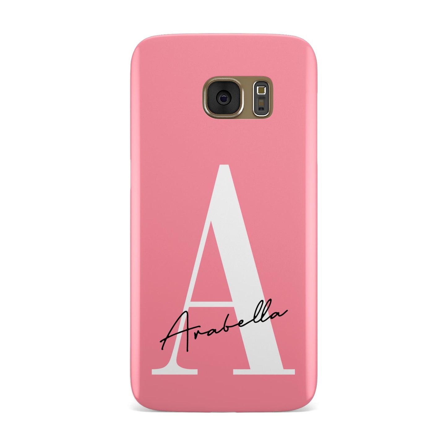 Personalised Pink White Initial Samsung Galaxy Case