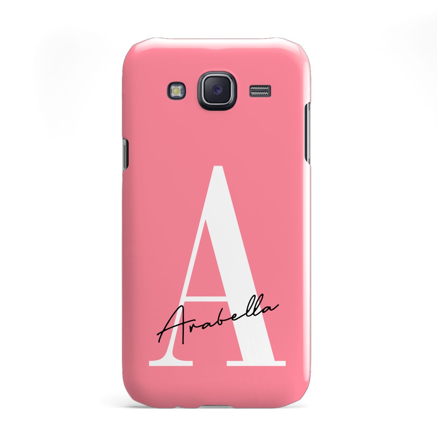 Personalised Pink White Initial Samsung Galaxy J5 Case