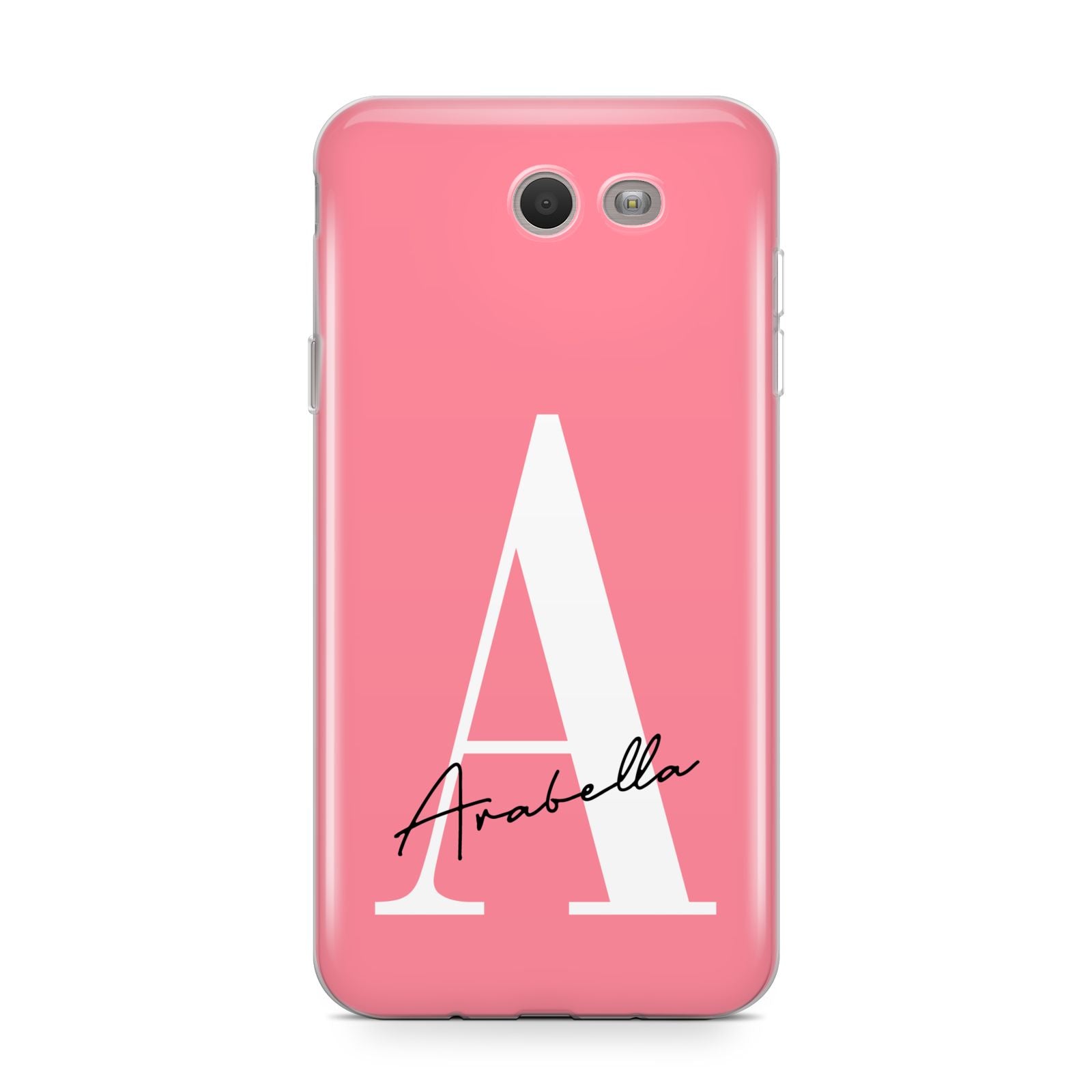 Personalised Pink White Initial Samsung Galaxy J7 2017 Case