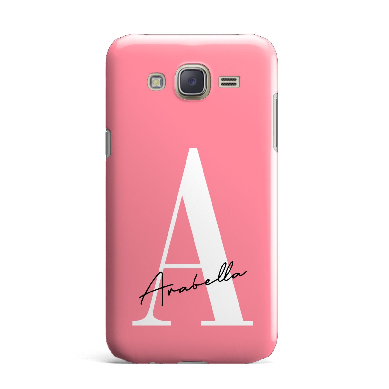 Personalised Pink White Initial Samsung Galaxy J7 Case