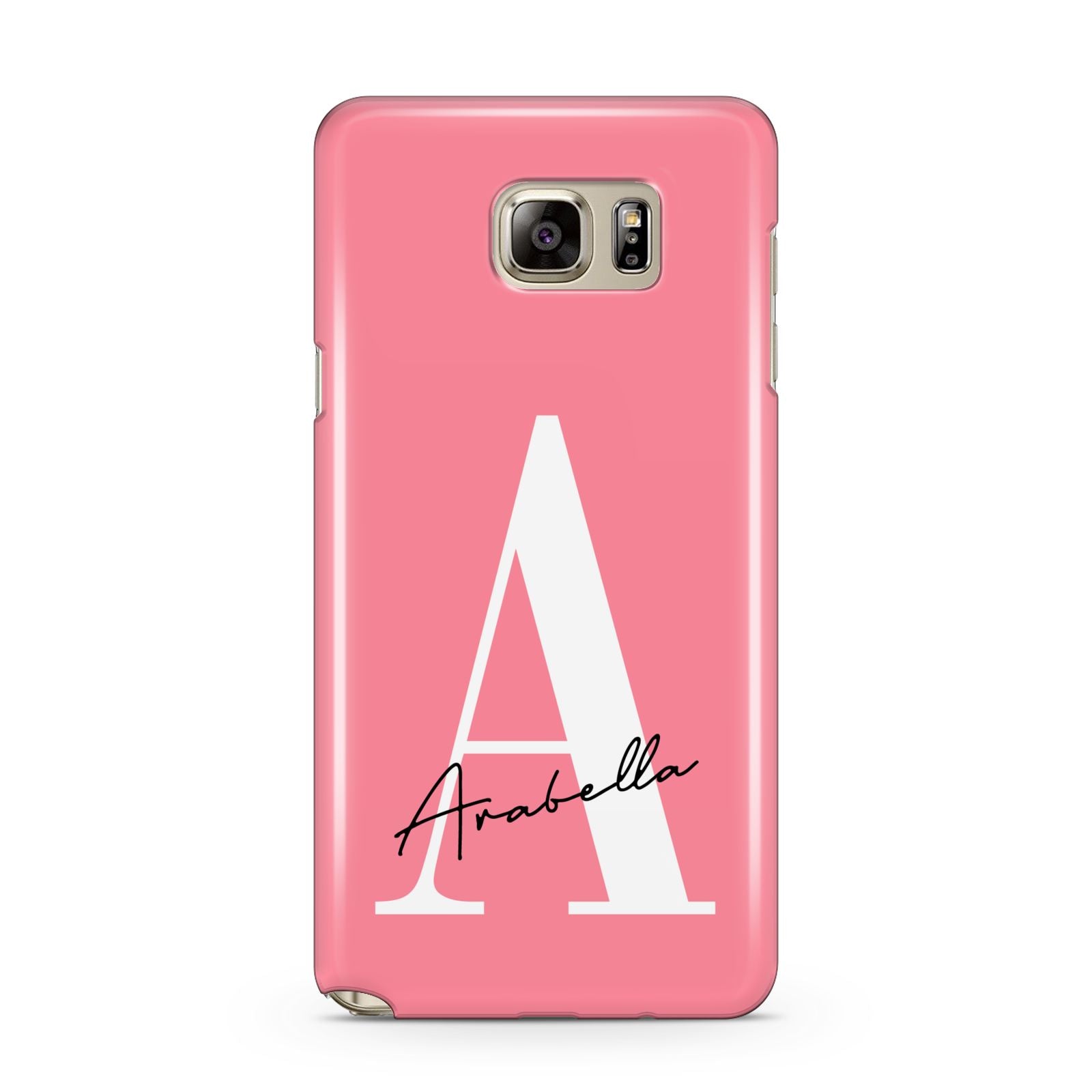 Personalised Pink White Initial Samsung Galaxy Note 5 Case