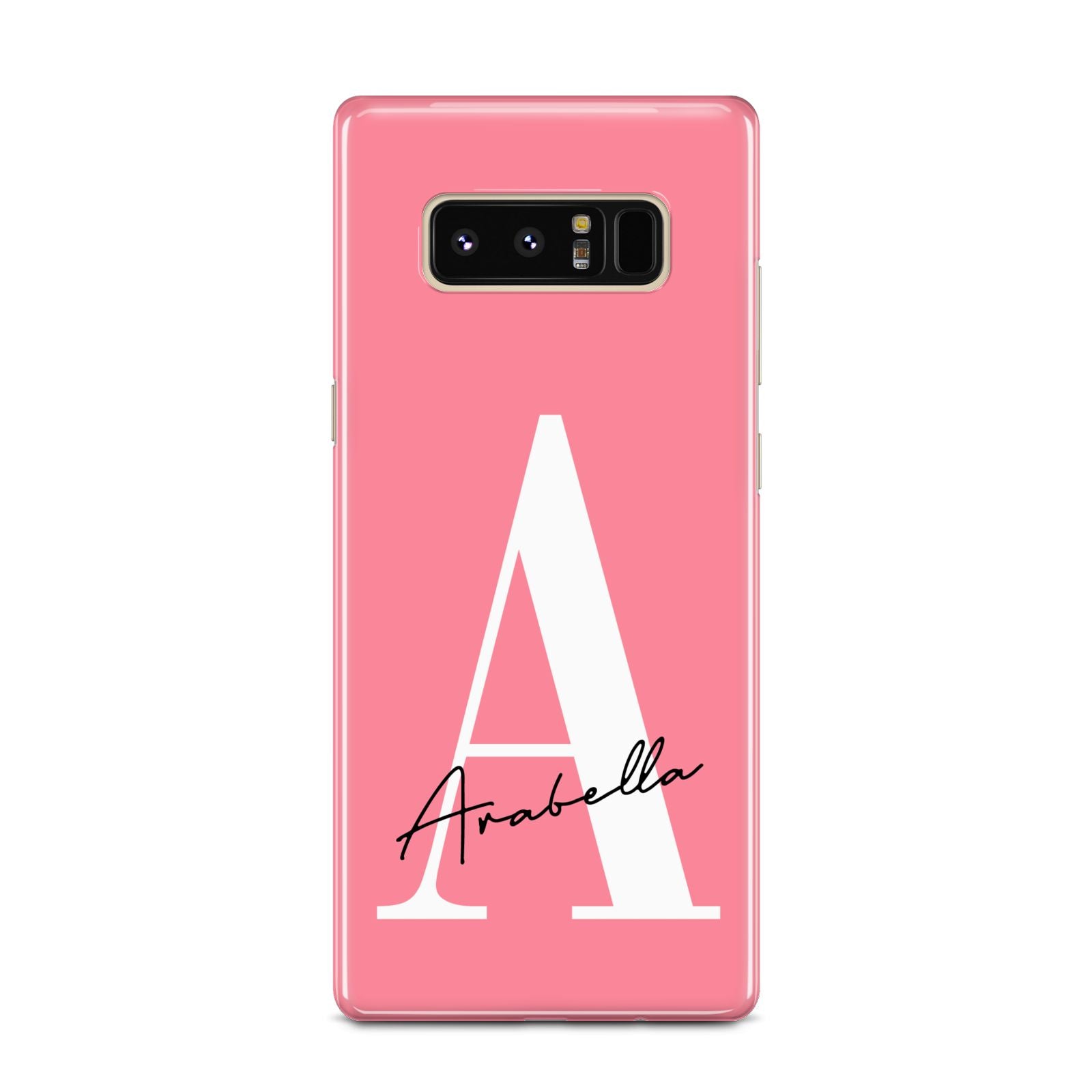 Personalised Pink White Initial Samsung Galaxy Note 8 Case