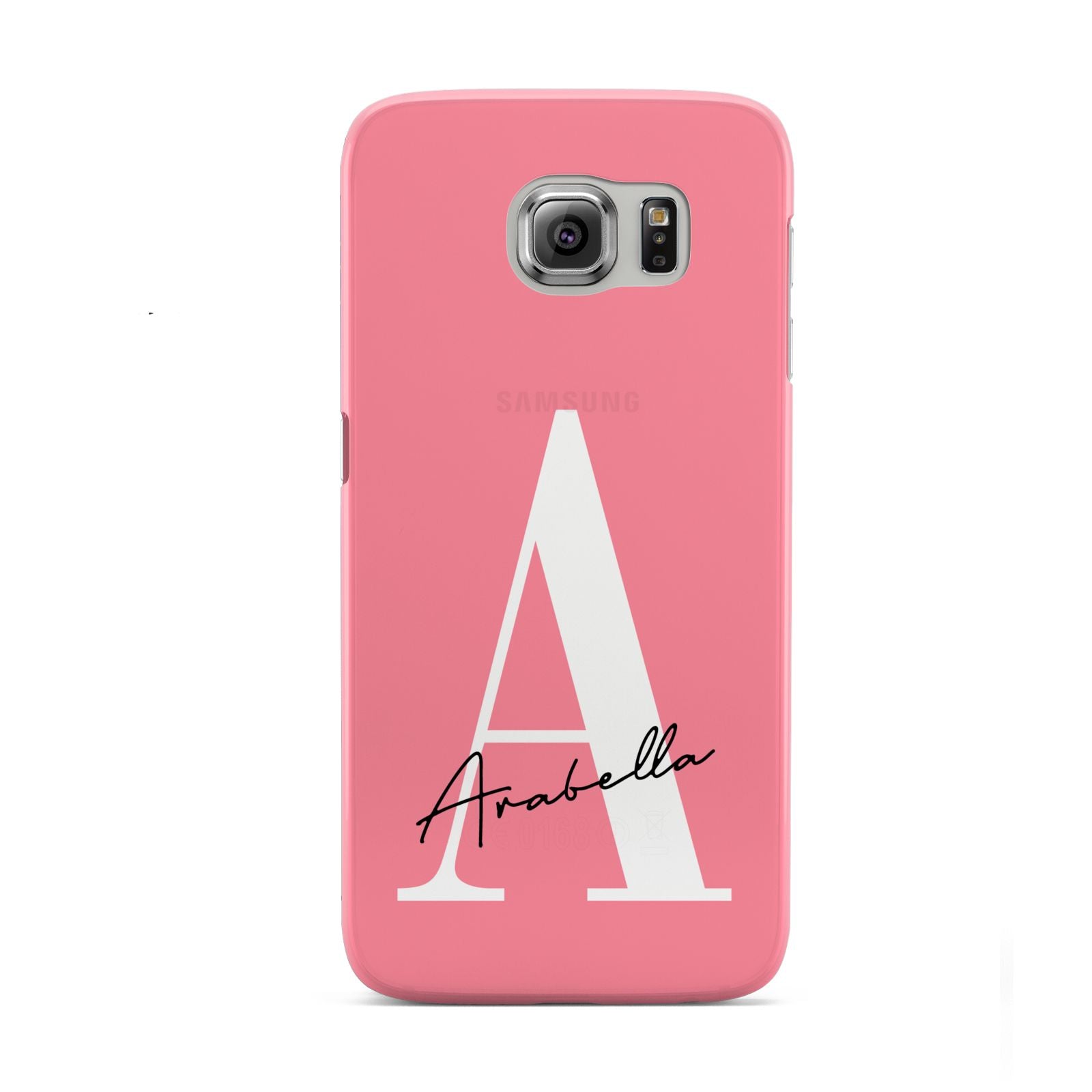 Personalised Pink White Initial Samsung Galaxy S6 Case