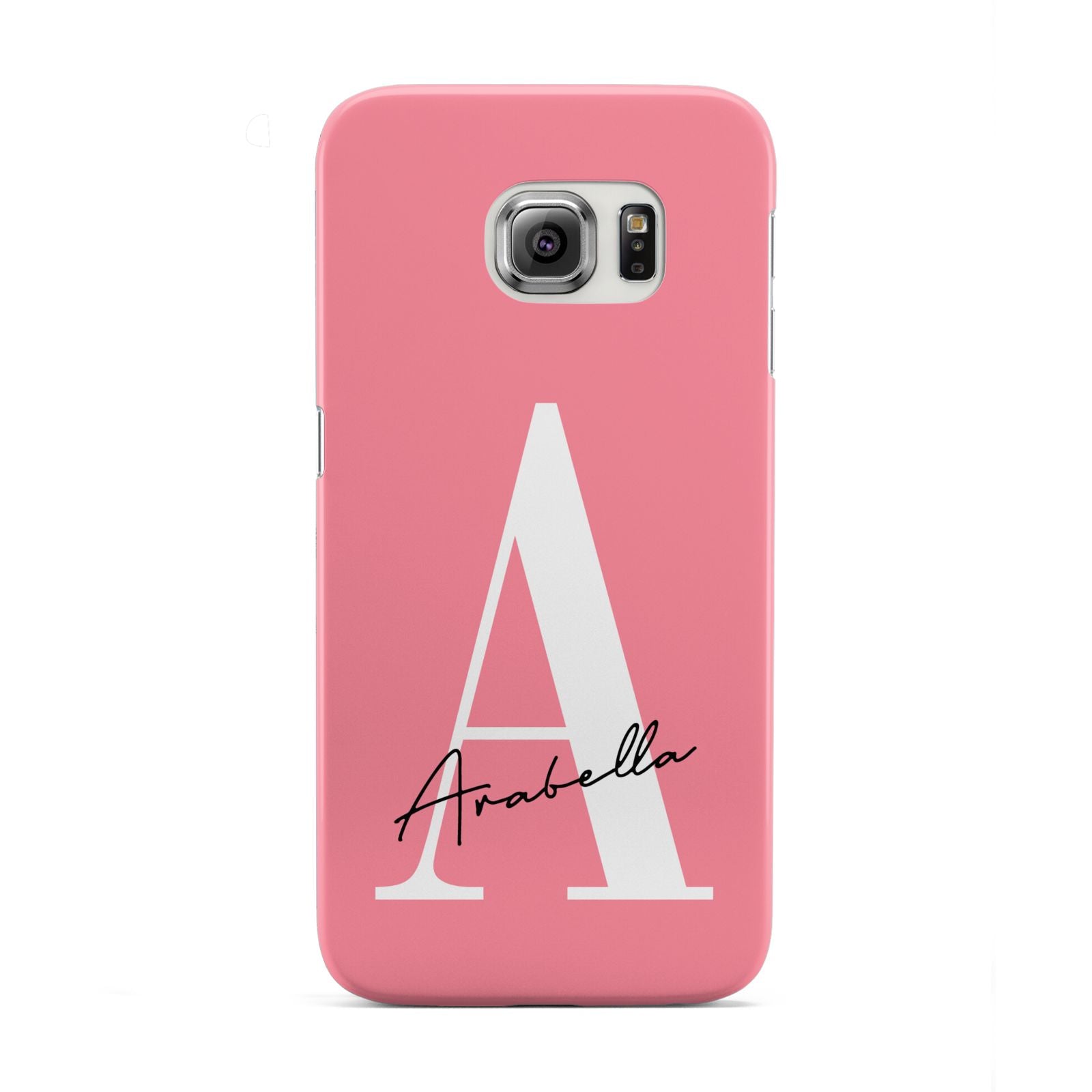 Personalised Pink White Initial Samsung Galaxy S6 Edge Case