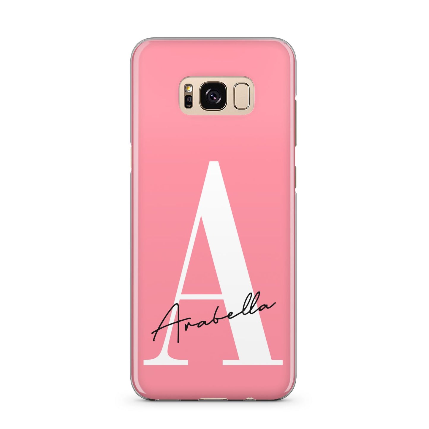 Personalised Pink White Initial Samsung Galaxy S8 Plus Case