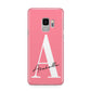 Personalised Pink White Initial Samsung Galaxy S9 Case