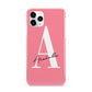 Personalised Pink White Initial iPhone 11 Pro 3D Snap Case